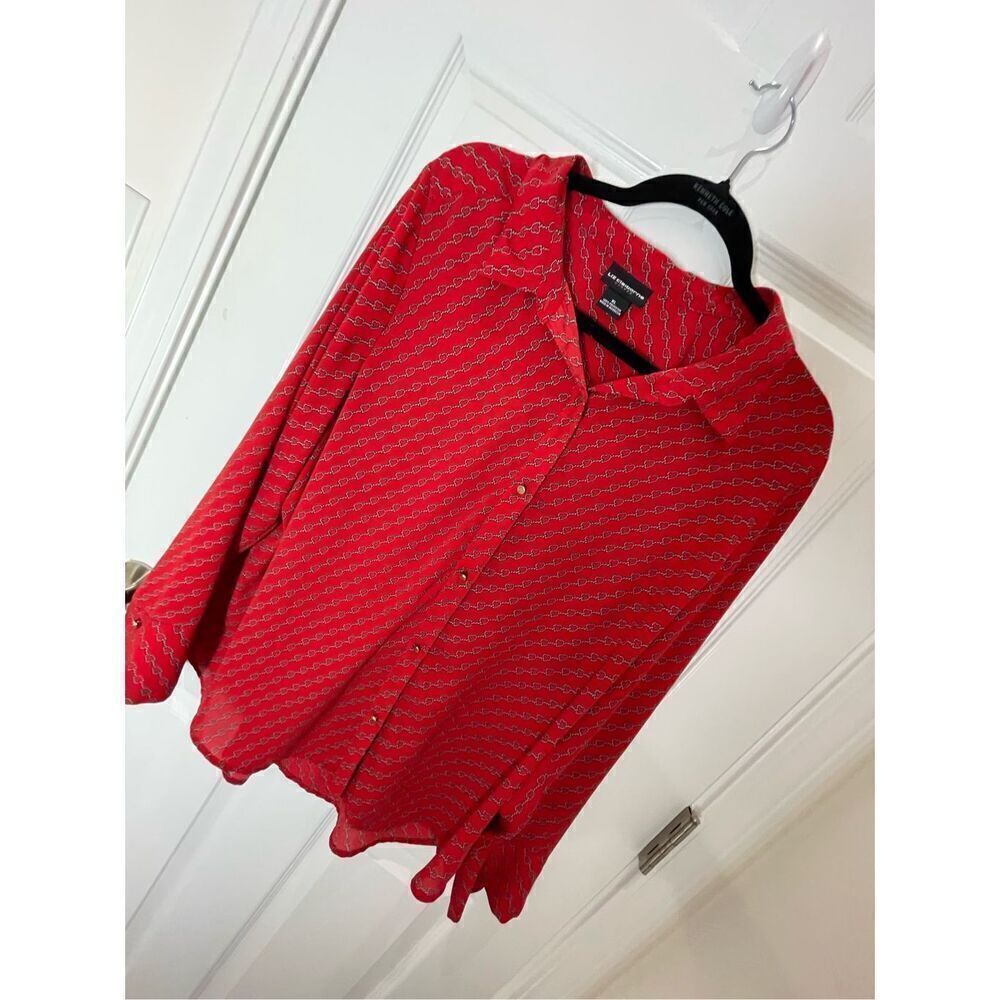 Liz Claiborne women’s career red heart blouse XL